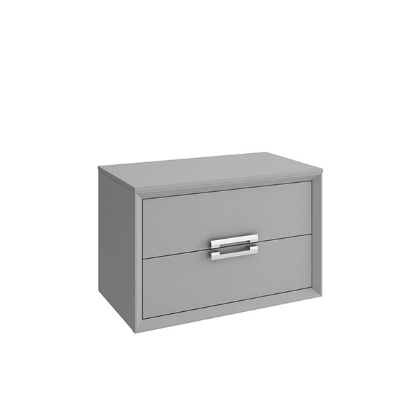 LISKA 800MM 2 DRAWER WALL UNIT SILVER WITH WORKTOP